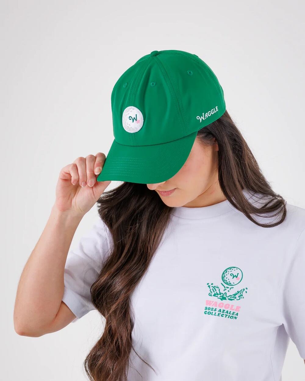 Waggle New Golf Ace Flight Kelly Green Unstructured Adjustable Golf Hat Cap